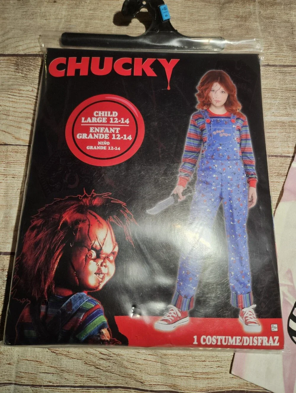 Childs play chucky child's large halloween costume and trick or treat tote bag